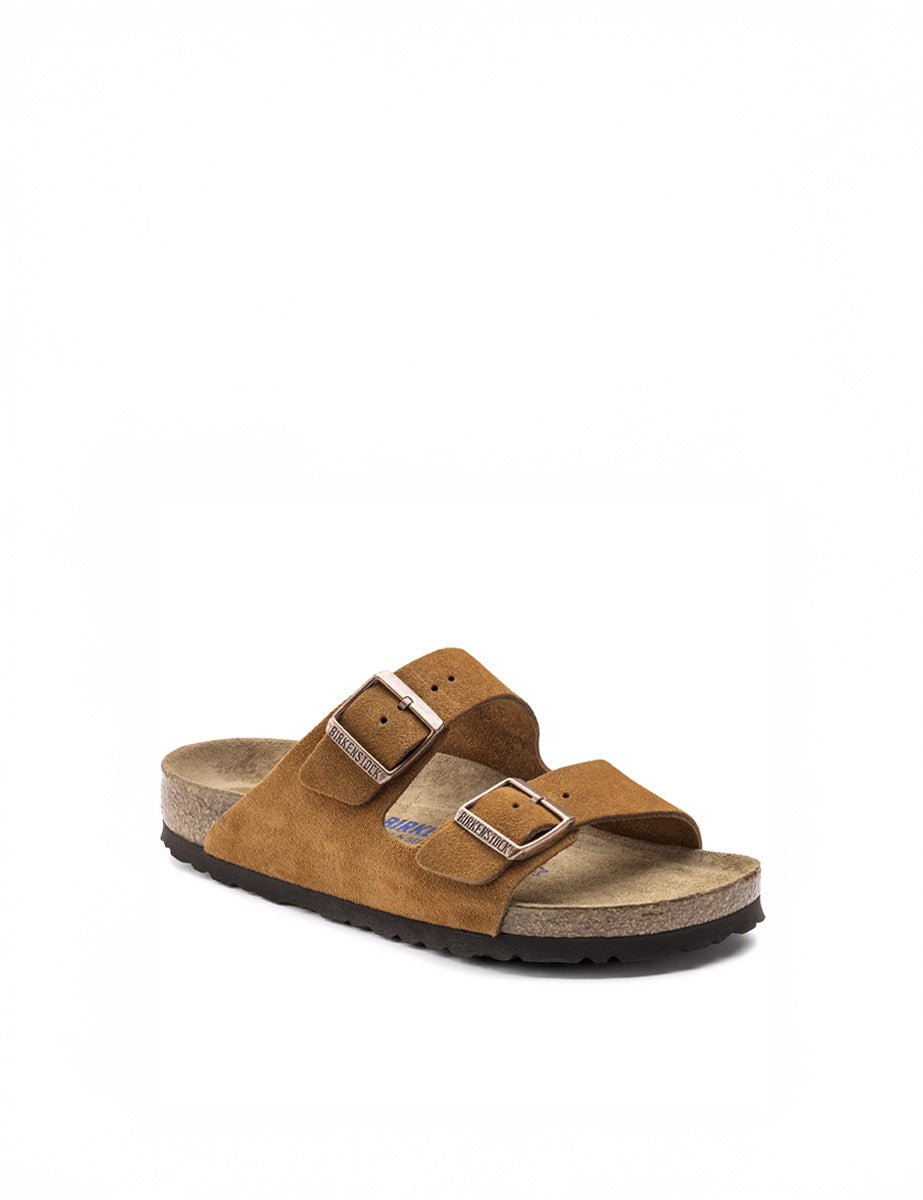 ciabatta arizona suede leather mink - birkenstock - ciabatta