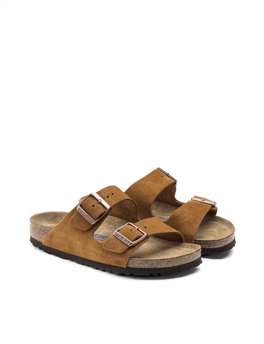 ciabatta arizona suede leather mink - birkenstock - ciabatta
