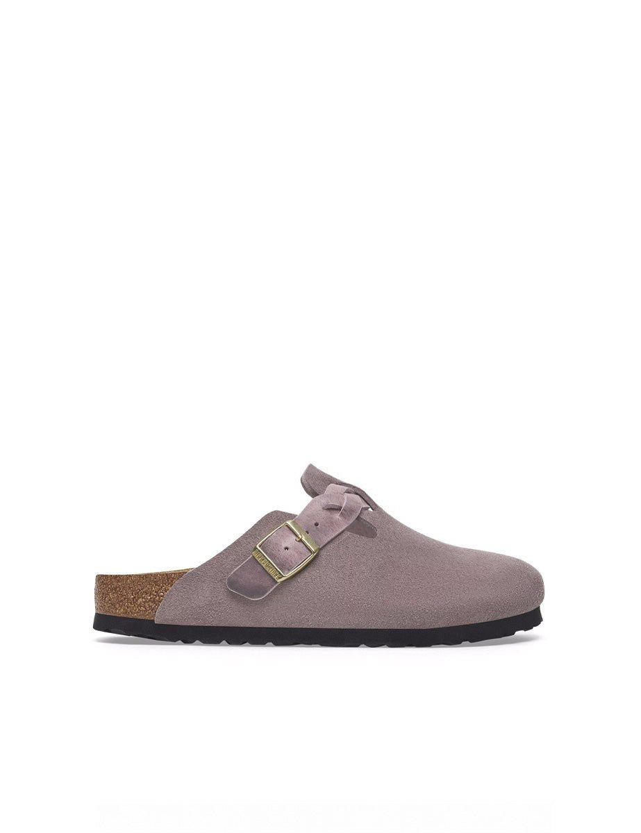 ciabatta boston braided suede lea faded purple - birkenstock - ciabatta