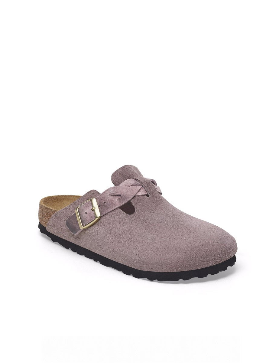 ciabatta boston braided suede lea faded purple - birkenstock - ciabatta