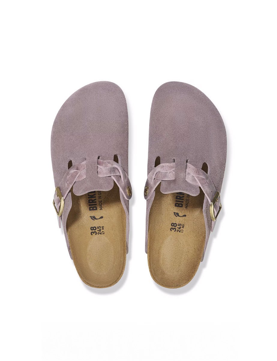 ciabatta boston braided suede lea faded purple - birkenstock - ciabatta