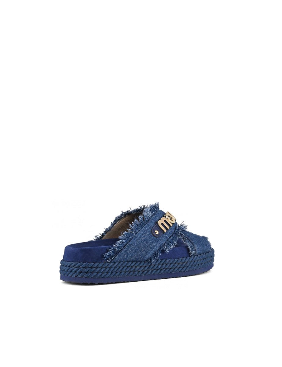 ciabatta criss cross rope blue denim - mou - ciabatta