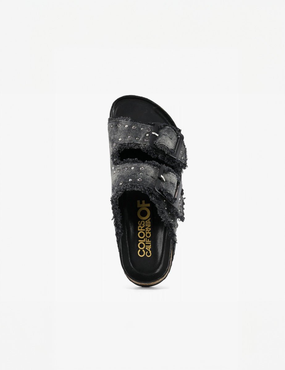 ciabatta due fasce denim black - colors of california - ciabatta