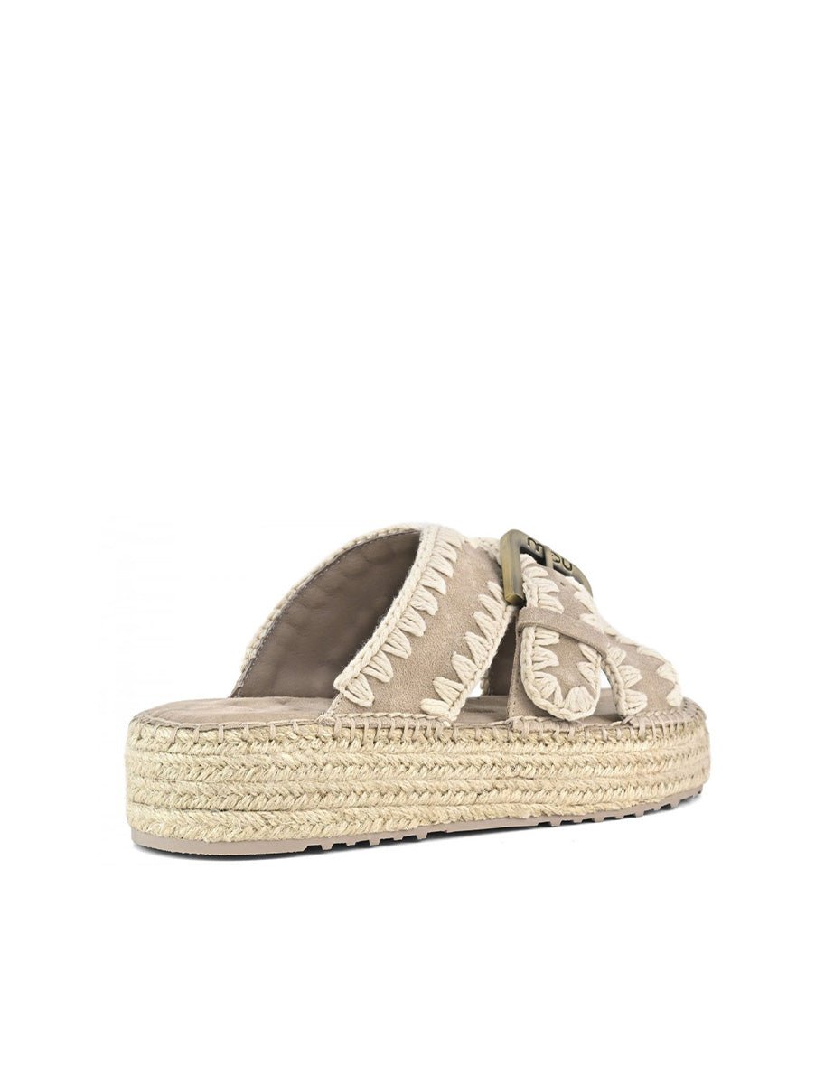 ciabatta incrocio fibbia jute pink sand - mou - ciabatta
