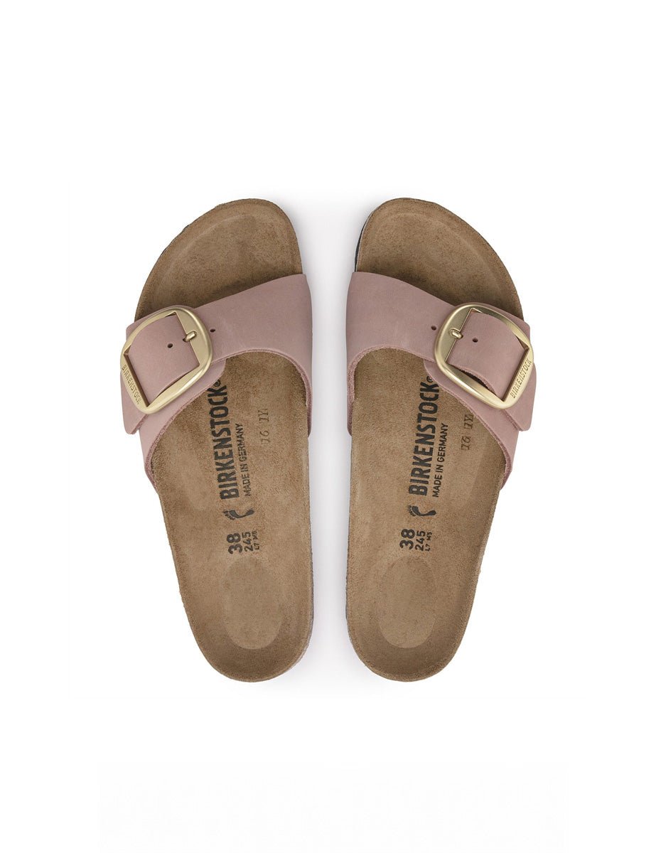 ciabatta madrid big buckle nubuck soft pink - birkenstock - ciabatta