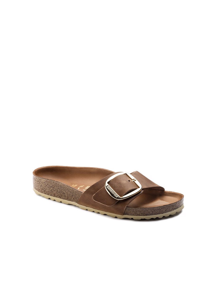ciabatta madrid big buckle oiled lea cognac - birkenstock - ciabatta
