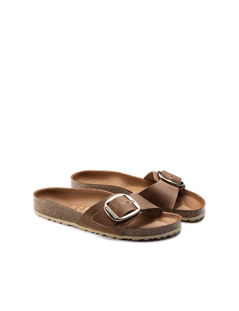 ciabatta madrid big buckle oiled lea cognac - birkenstock - ciabatta