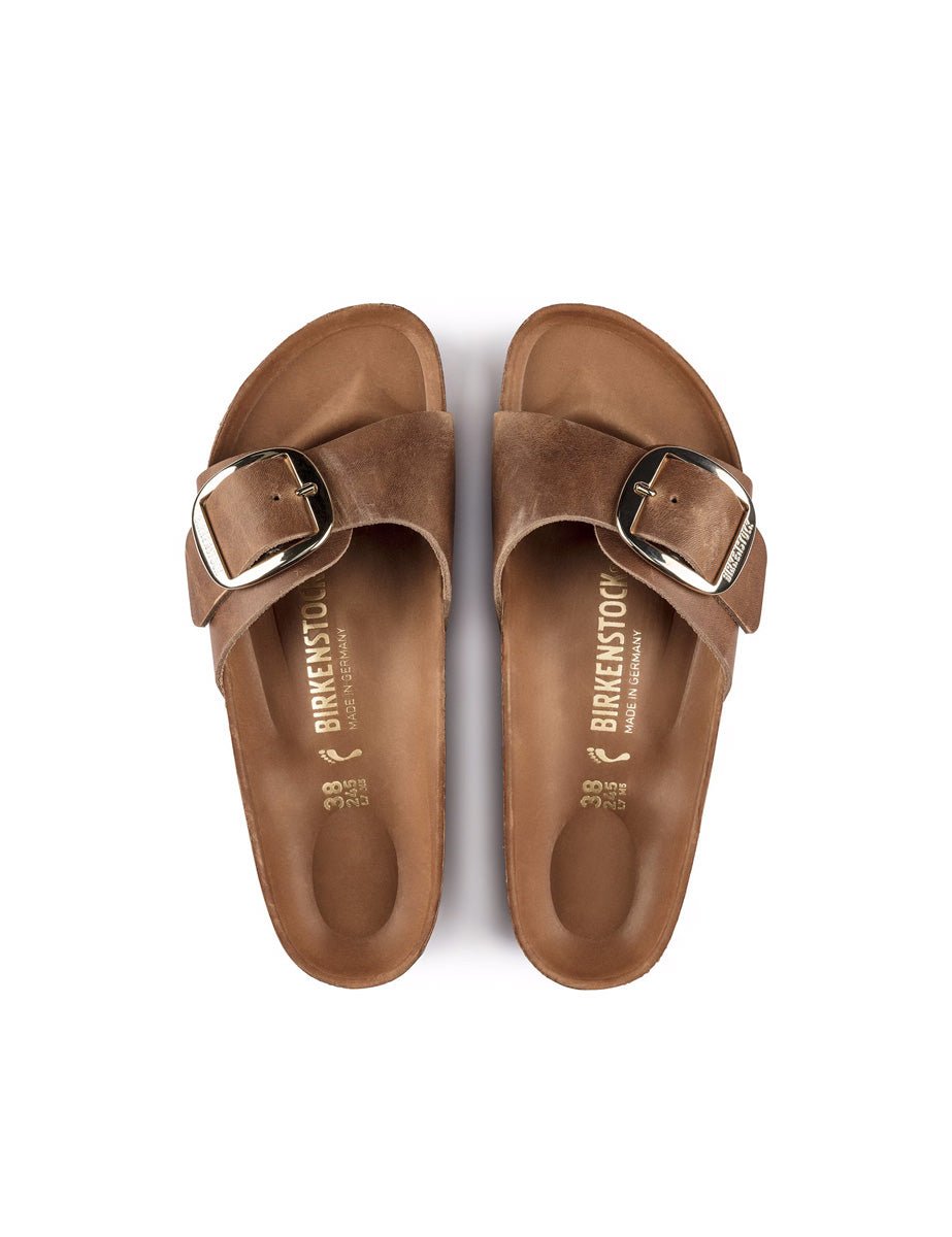 ciabatta madrid big buckle oiled lea cognac - birkenstock - ciabatta