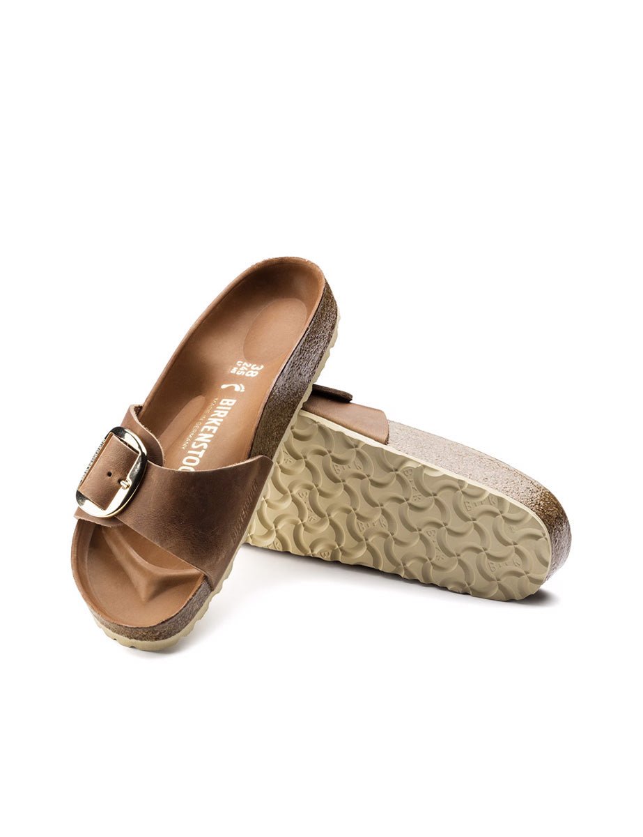 ciabatta madrid big buckle oiled lea cognac - birkenstock - ciabatta