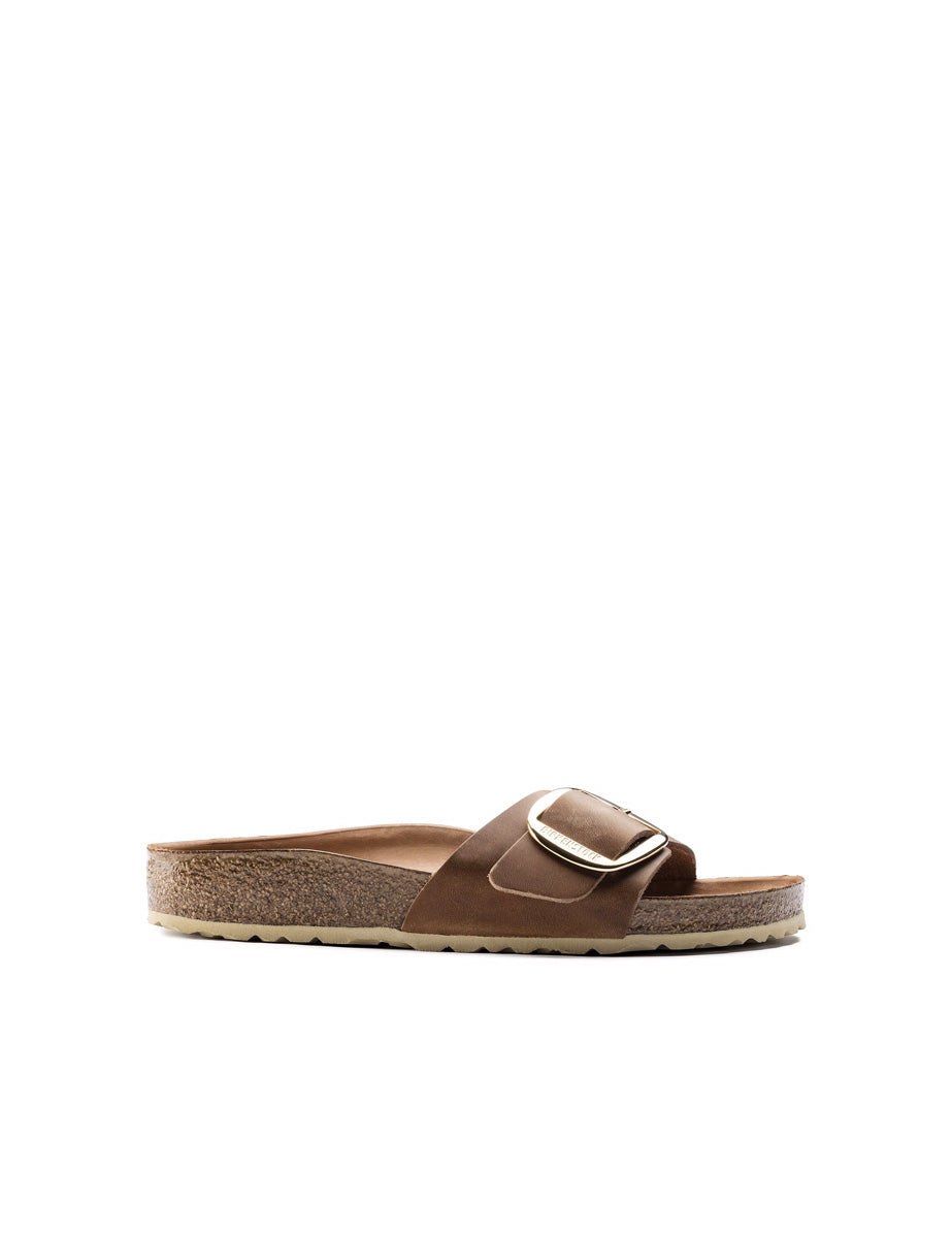 ciabatta madrid big buckle oiled lea cognac - birkenstock - ciabatta