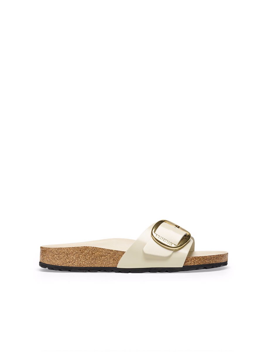 ciabatta madrid big buckle shine ecru - birkenstock - ciabatta