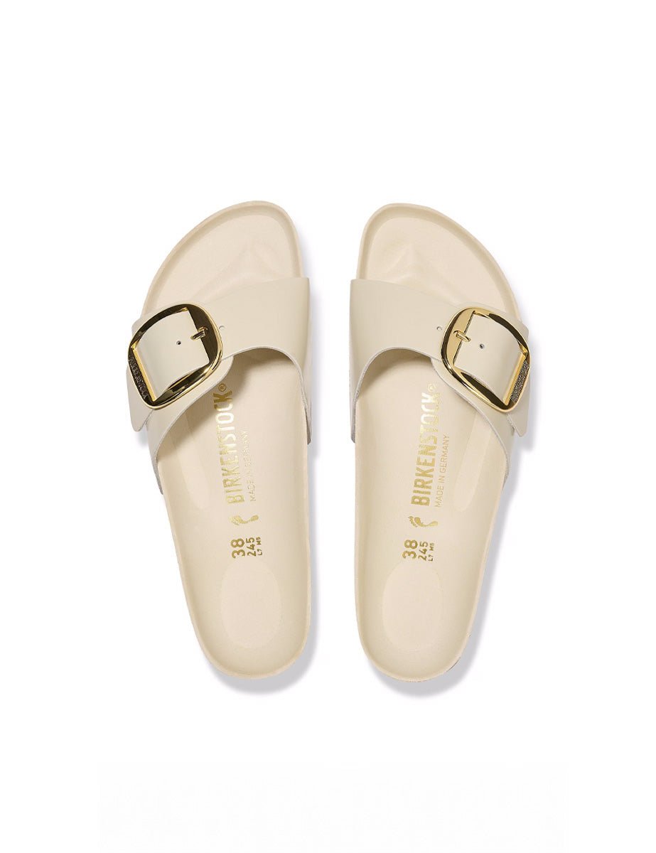 ciabatta madrid big buckle shine ecru - birkenstock - ciabatta