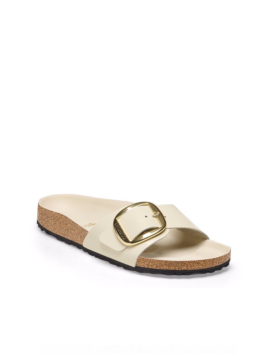 ciabatta madrid big buckle shine ecru - birkenstock - ciabatta