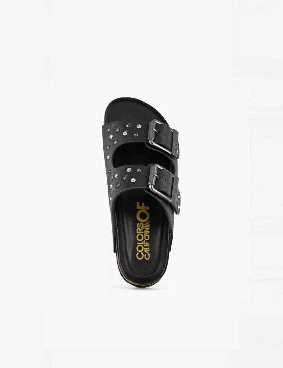 ciabatta nubuck strass black - colors of california - ciabatta
