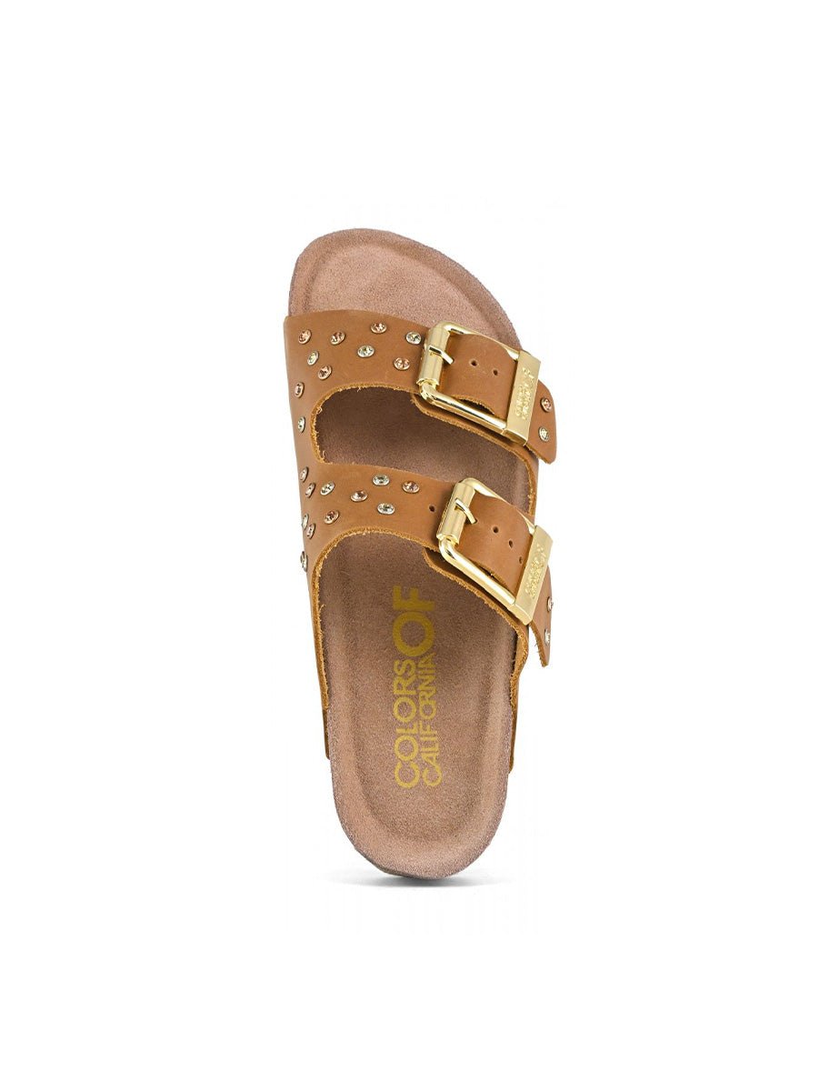 ciabatta two buckle nubuck strass naturale - colors of california - ciabatta