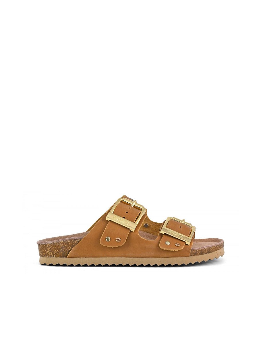ciabatta two buckle nubuck strass naturale - colors of california - ciabatta