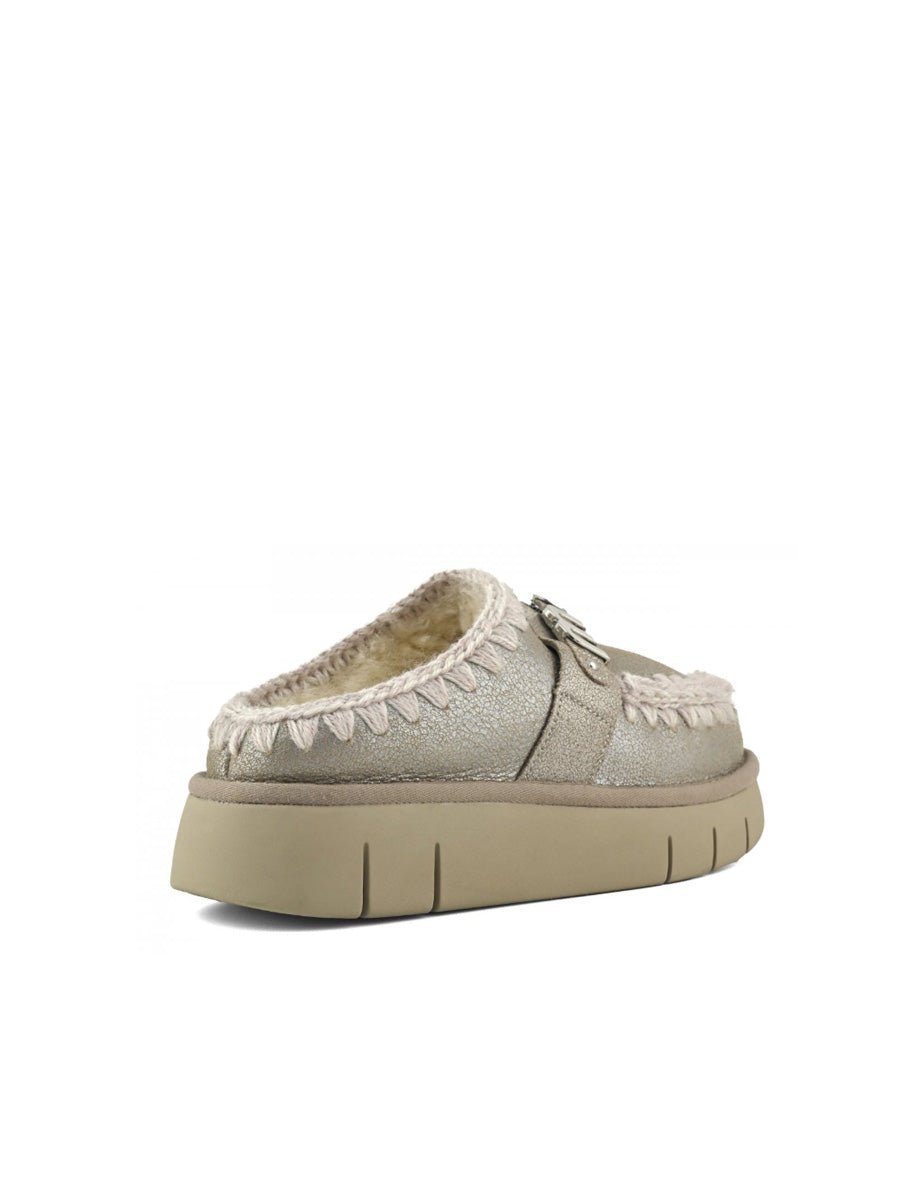 clog bounce metal logo stone metallic - mou - sabot