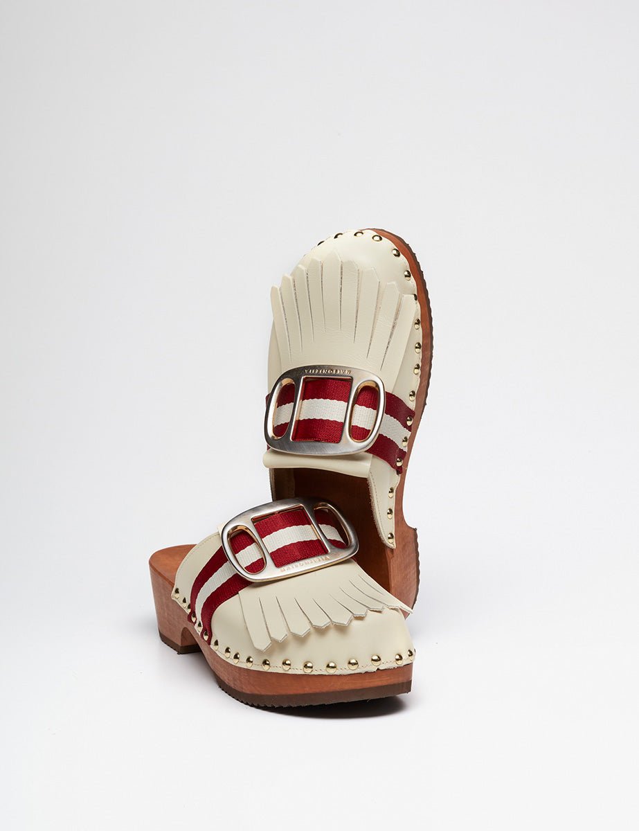 clogs leather white - jejia - zoccolo