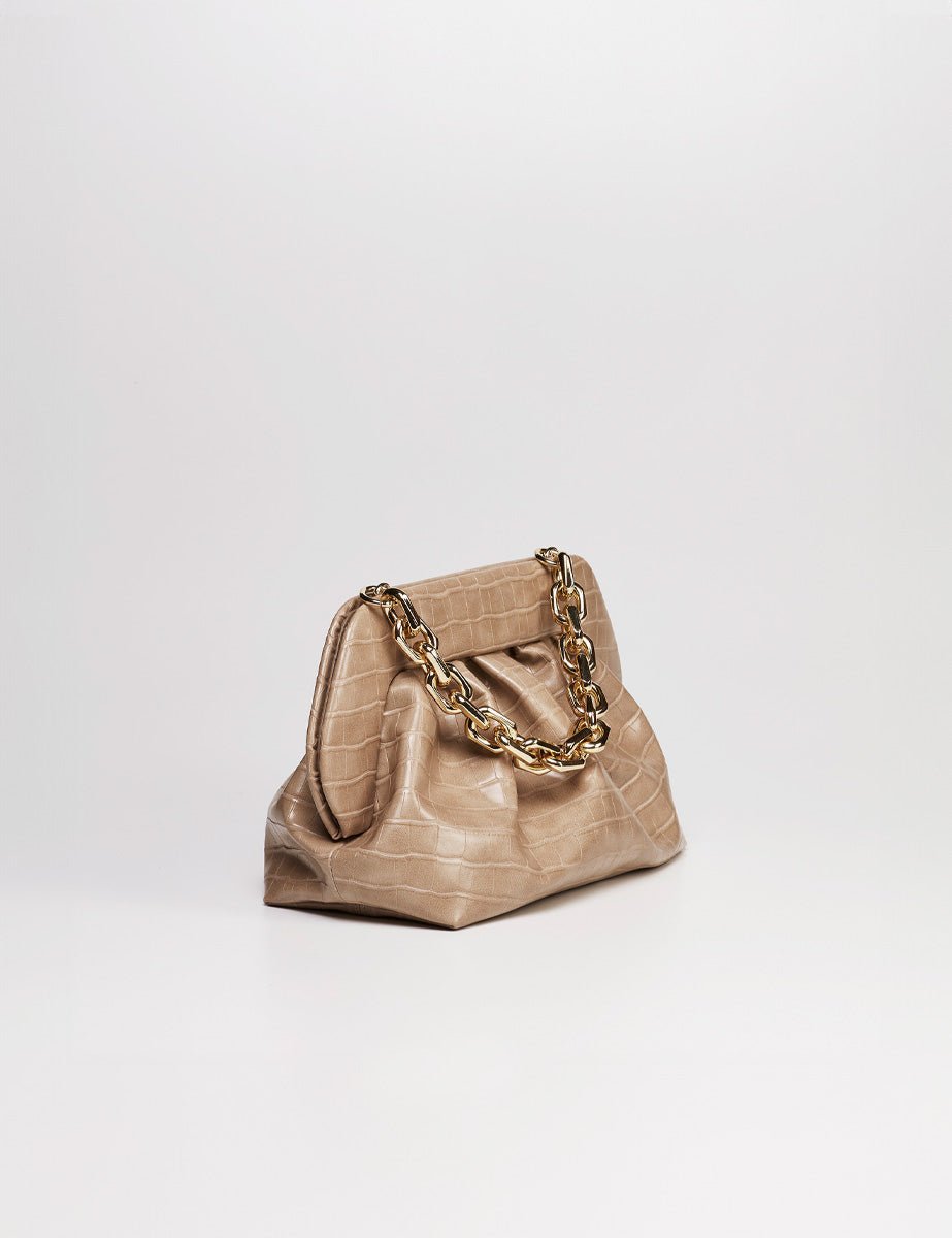 clutch bios croco praline - the moire - clutch