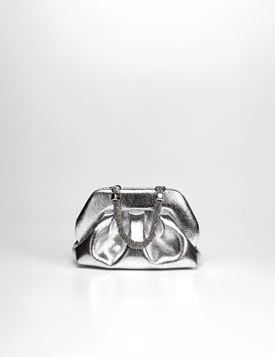 clutch tia palma silver - the moire - clutch