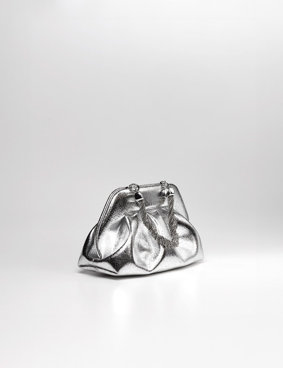 clutch tia palma silver - the moire - clutch