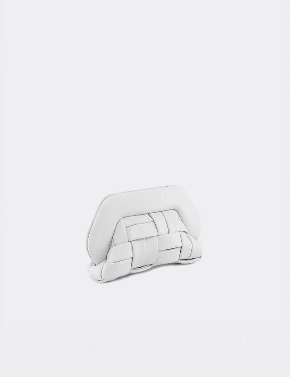 clutch tia weaved vegan almond - the moire - clutch