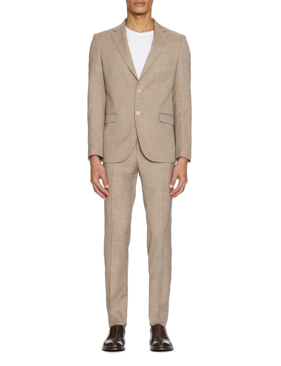 completo fiammato tortora melange - blufrida - completo monopetto