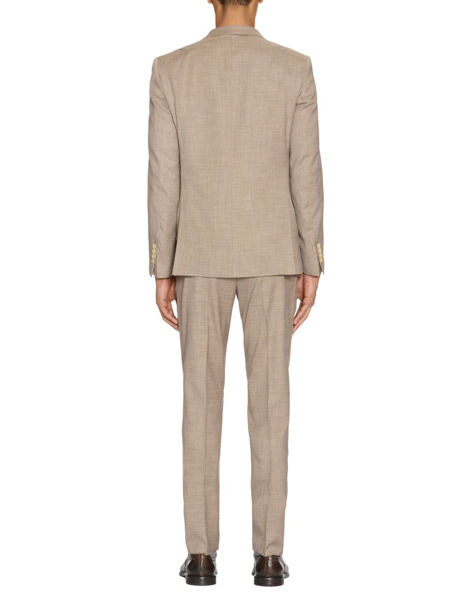 completo fiammato tortora melange - blufrida - completo monopetto