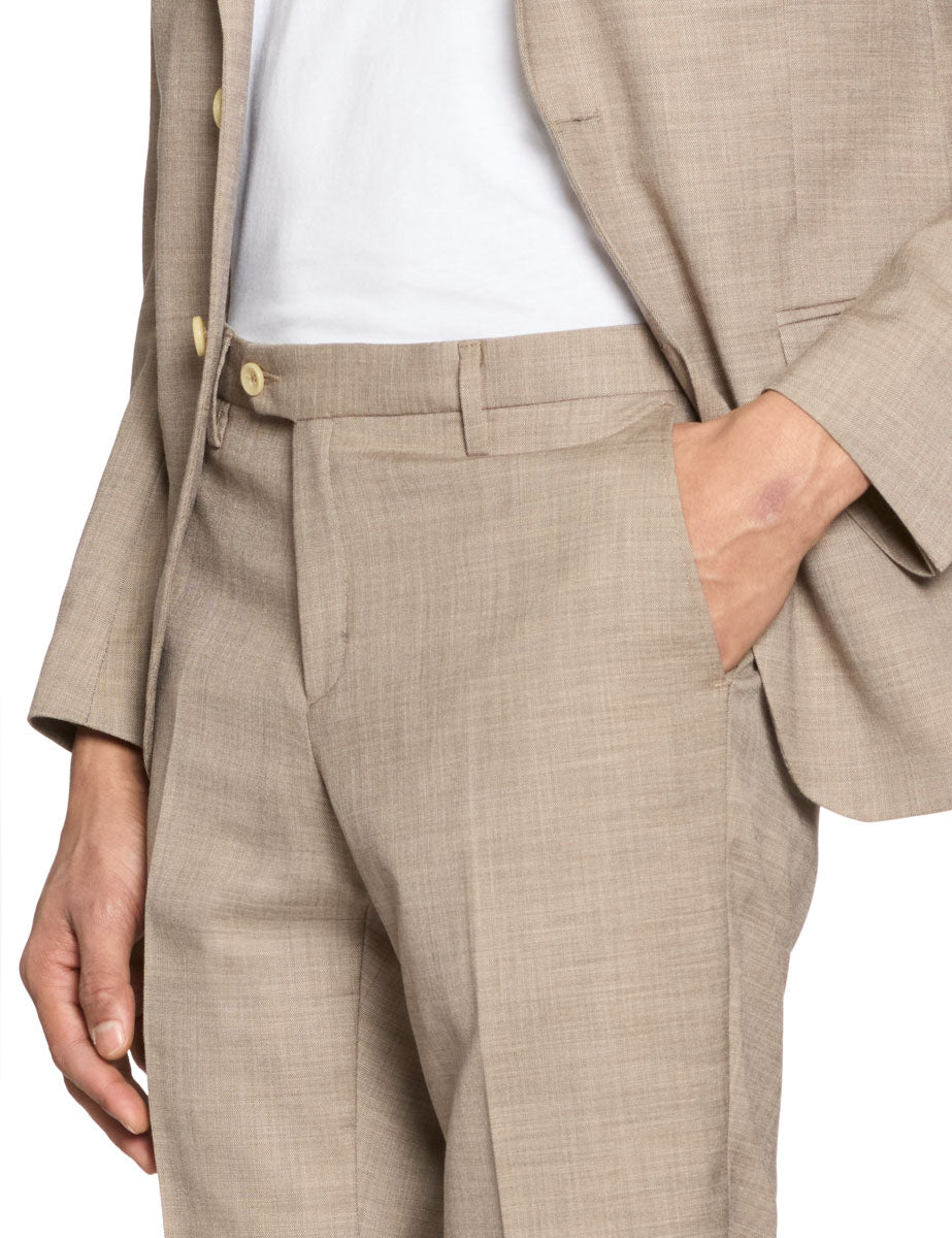 completo fiammato tortora melange - blufrida - completo monopetto