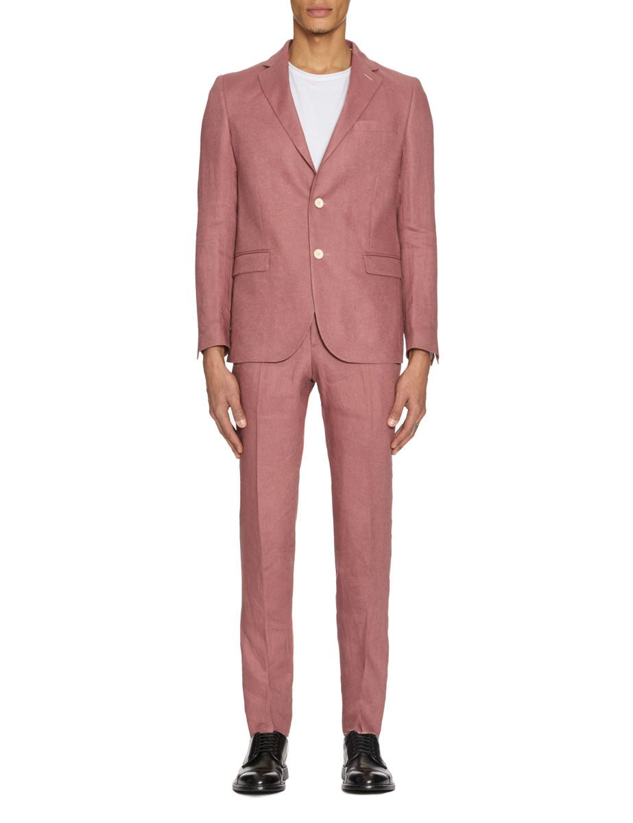 completo lino tintocapo malva - blufrida - completo monopetto