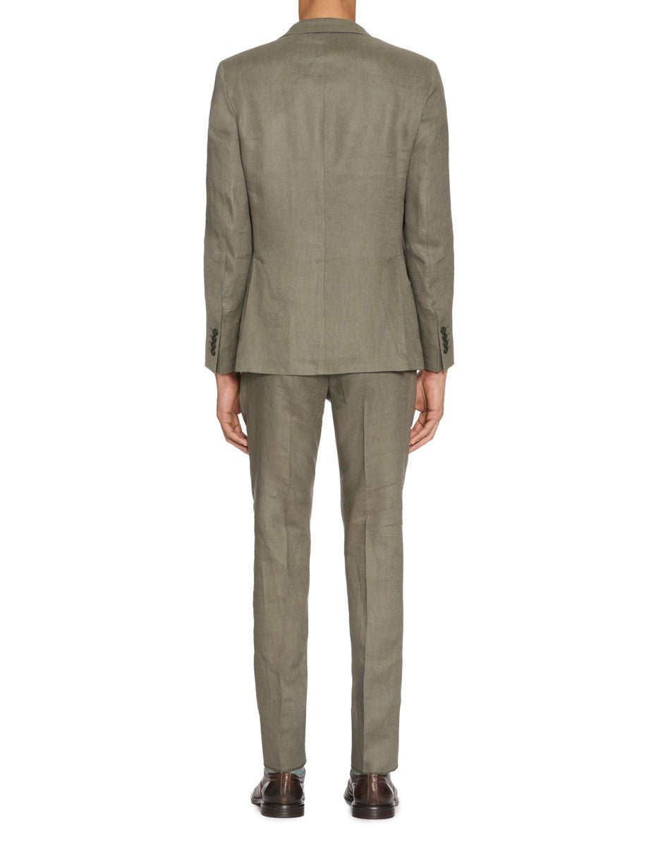 completo lino tintocapo militare - blufrida - completo monopetto