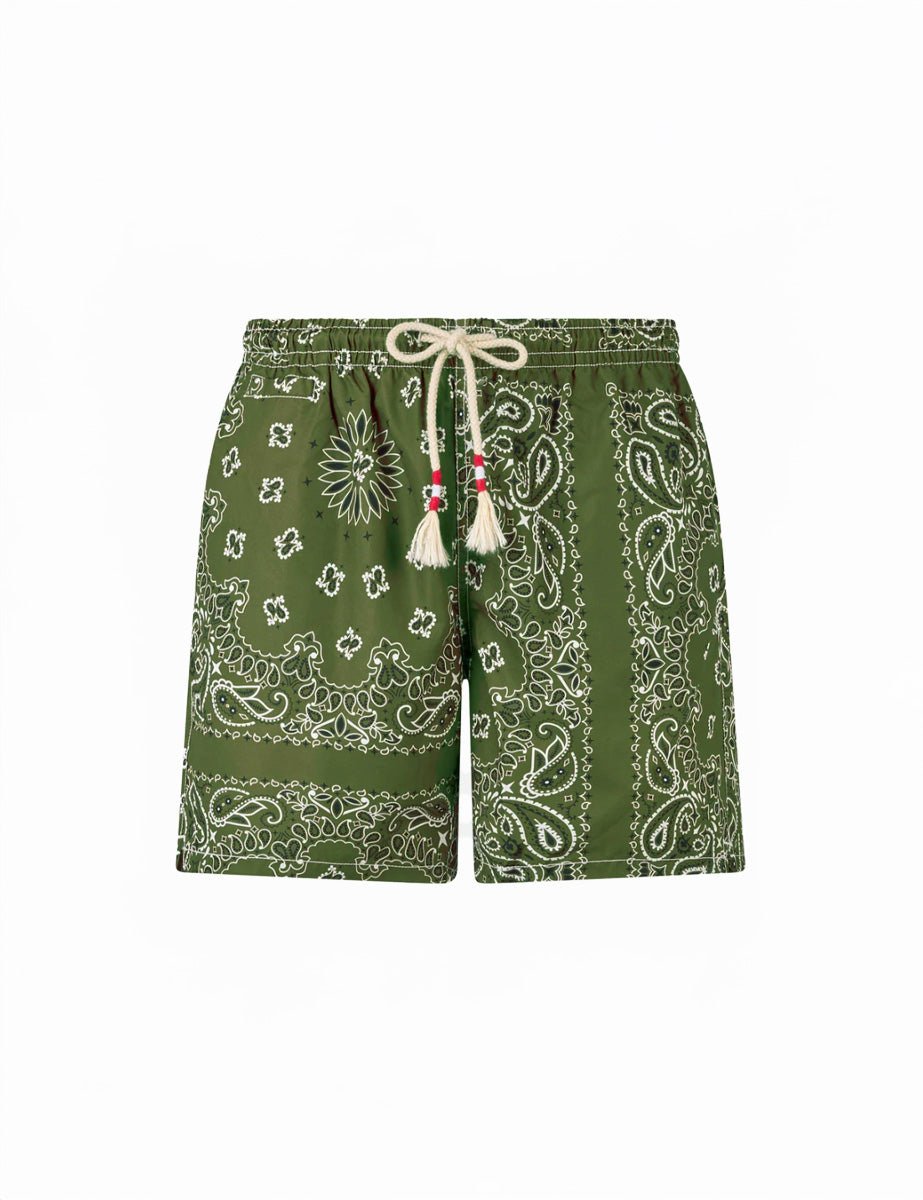 costume mare caprese coulisse bandana verde - st. barth - costume da mare