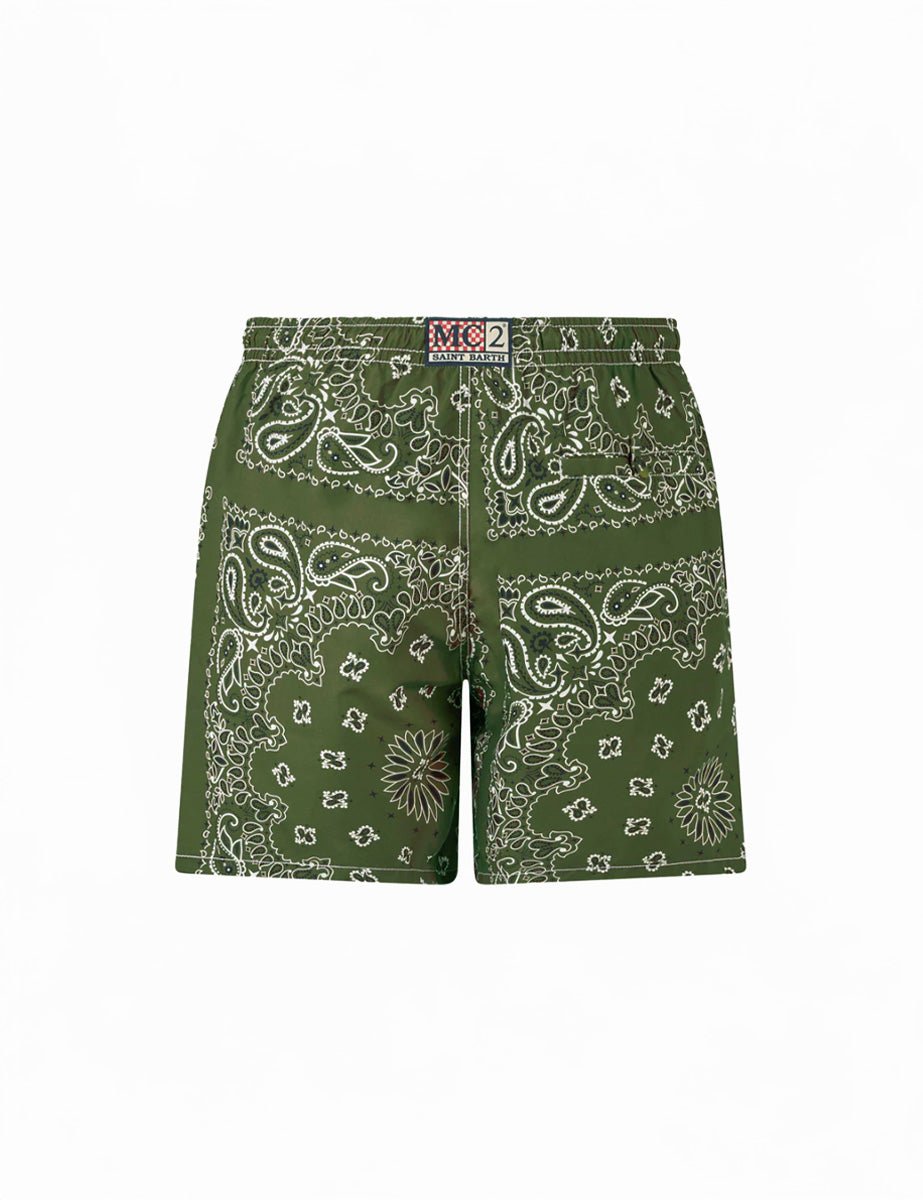 costume mare caprese coulisse bandana verde - st. barth - costume da mare