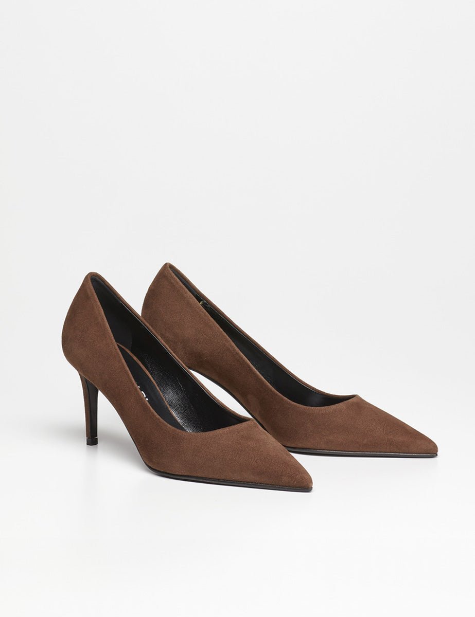 decollete camoscio marrone - lella baldi - decollete tacco