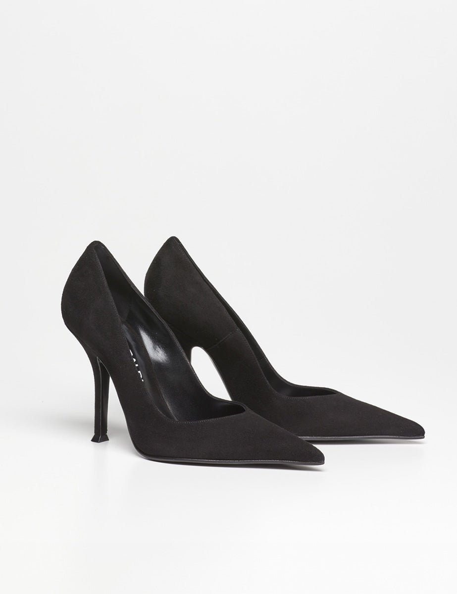 decollete camoscio nero - lella baldi - decollete tacco