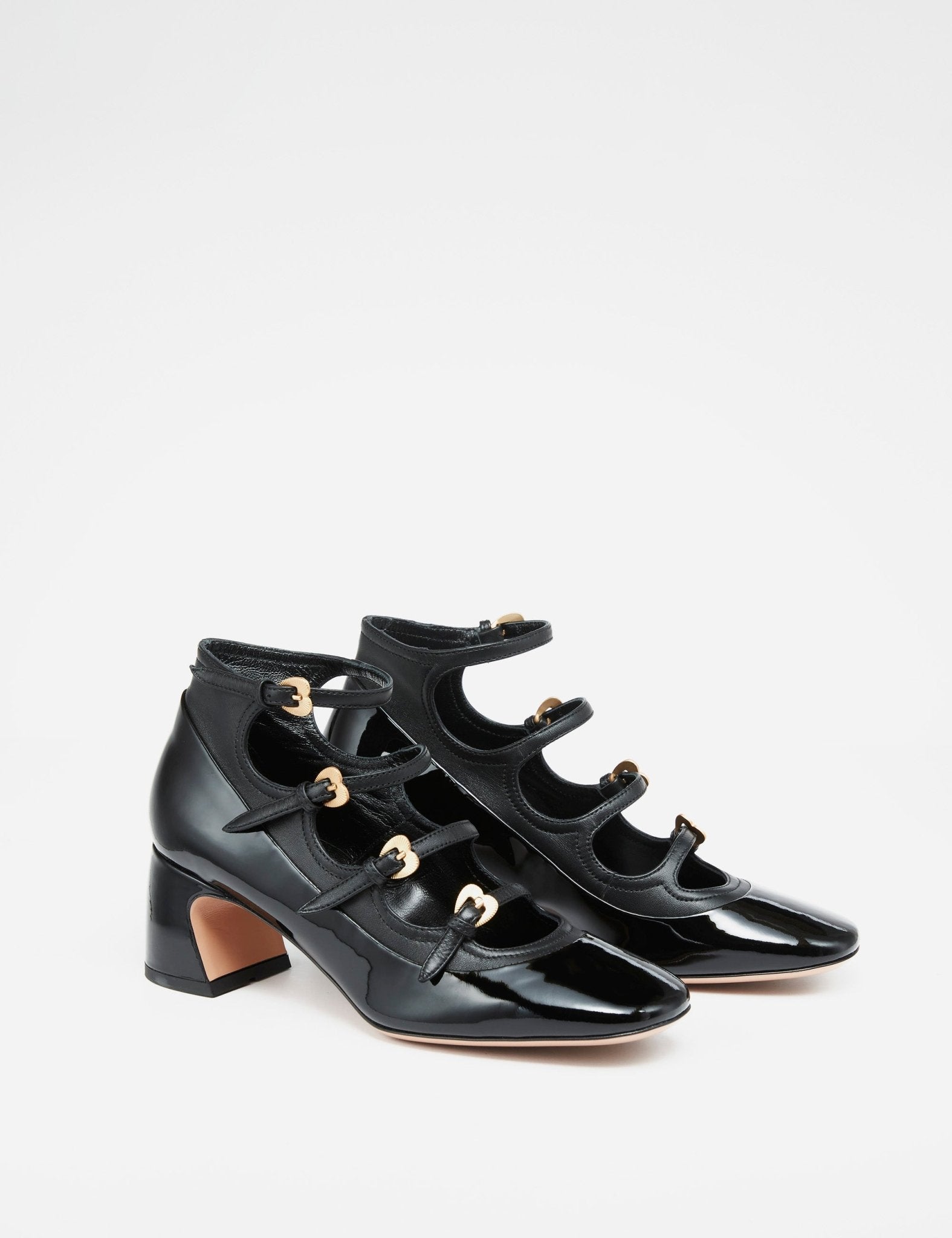 decollete cinturini vernice nero - a.bocca - decollete tacco