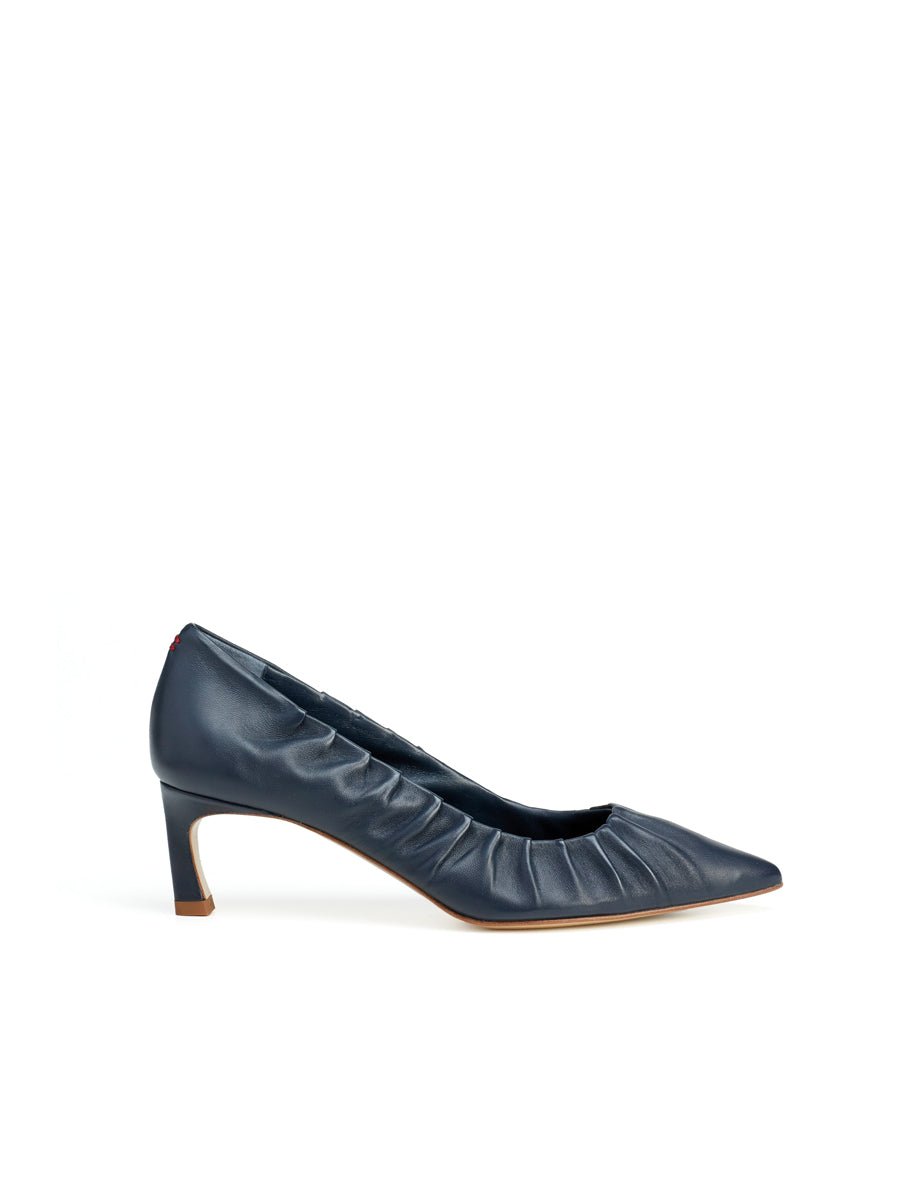 decollete nappa drappeggio blu navy - halmanera - decollete tacco