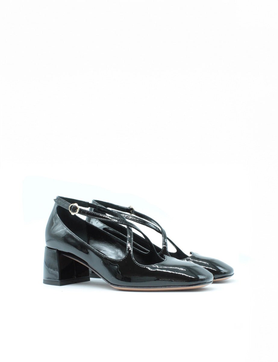 decollete vernice cuore nero - a.bocca - decollete tacco