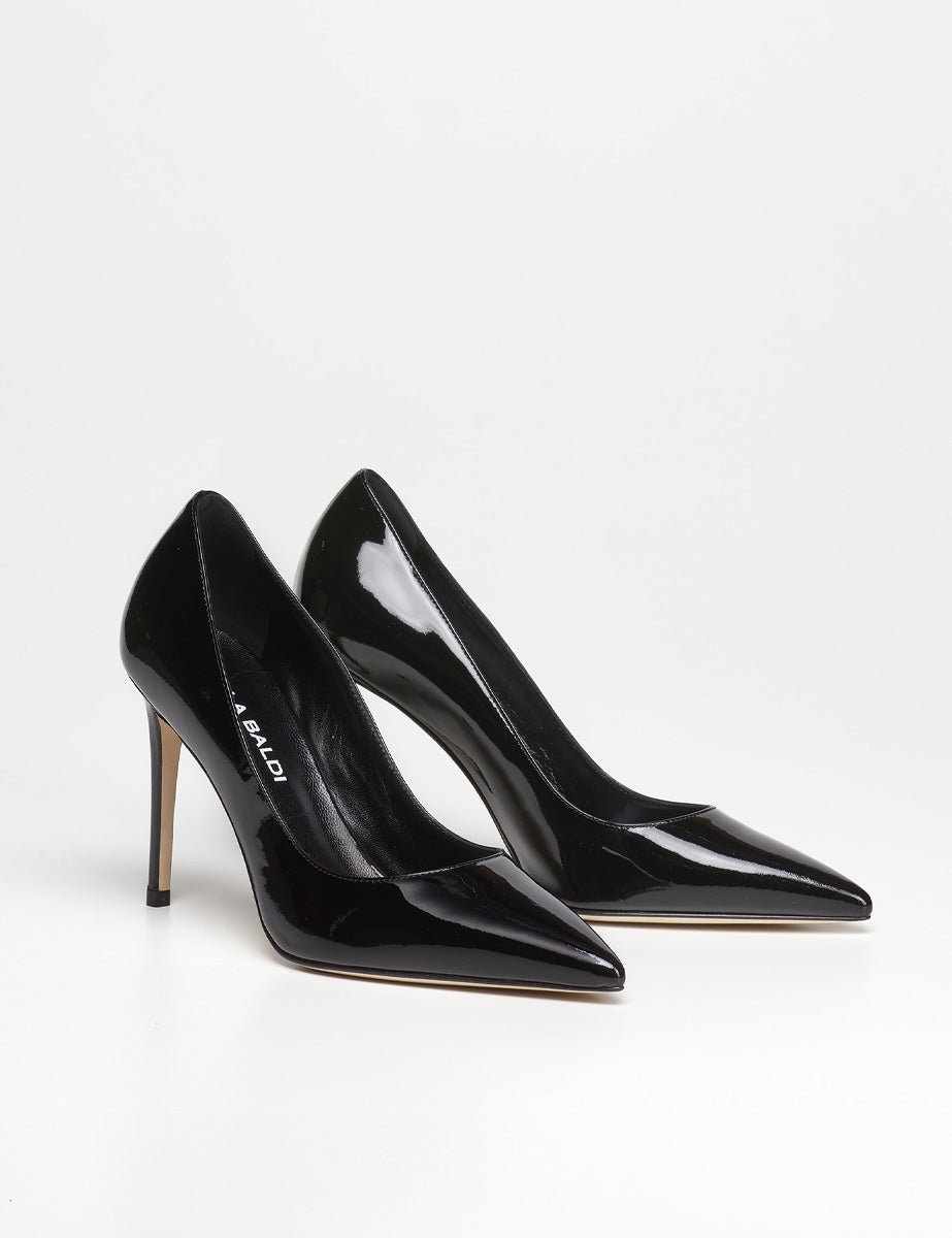 decollete vernice nero - lella baldi - decollete tacco