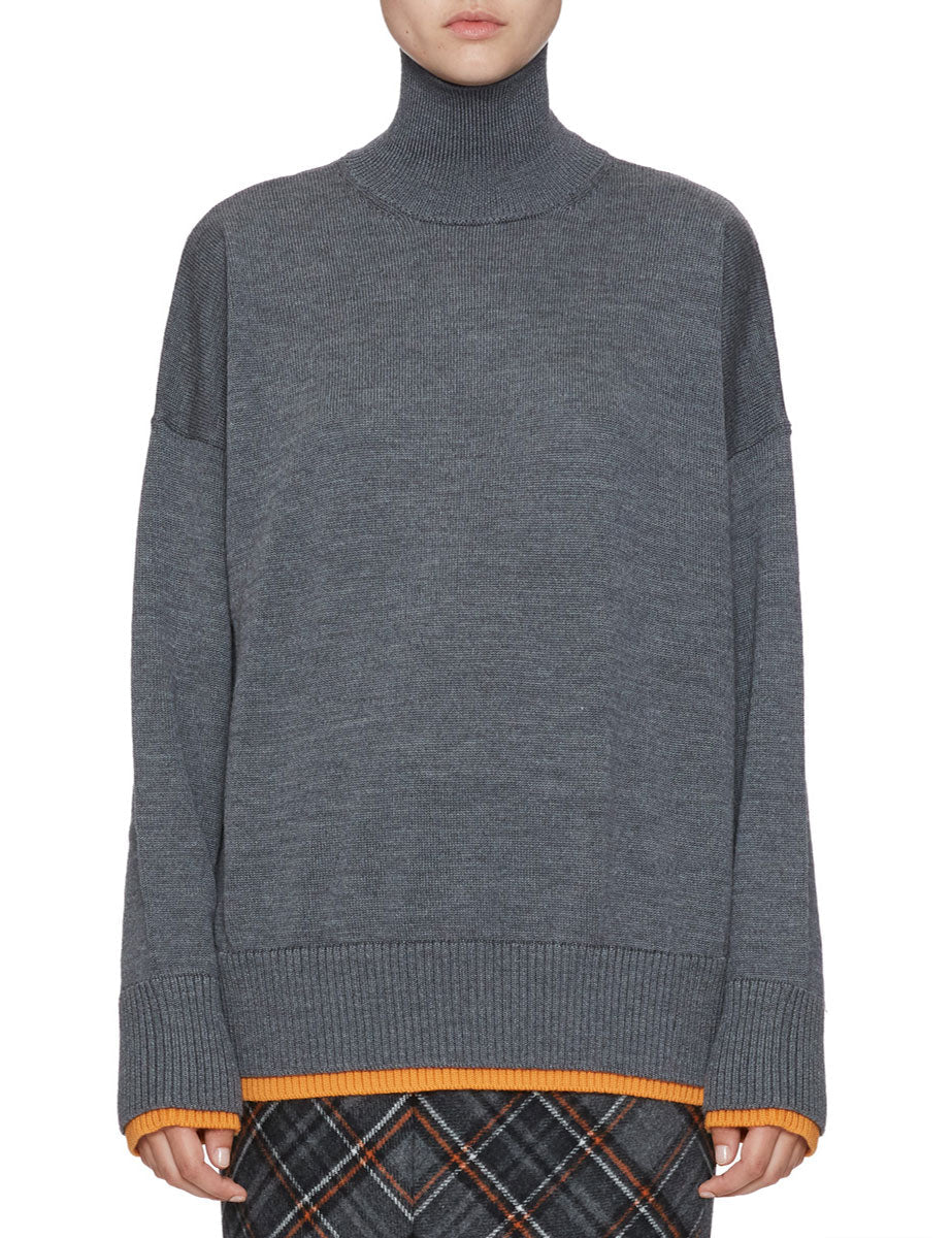dolcevita bicolor grey orange - plan c - pullover