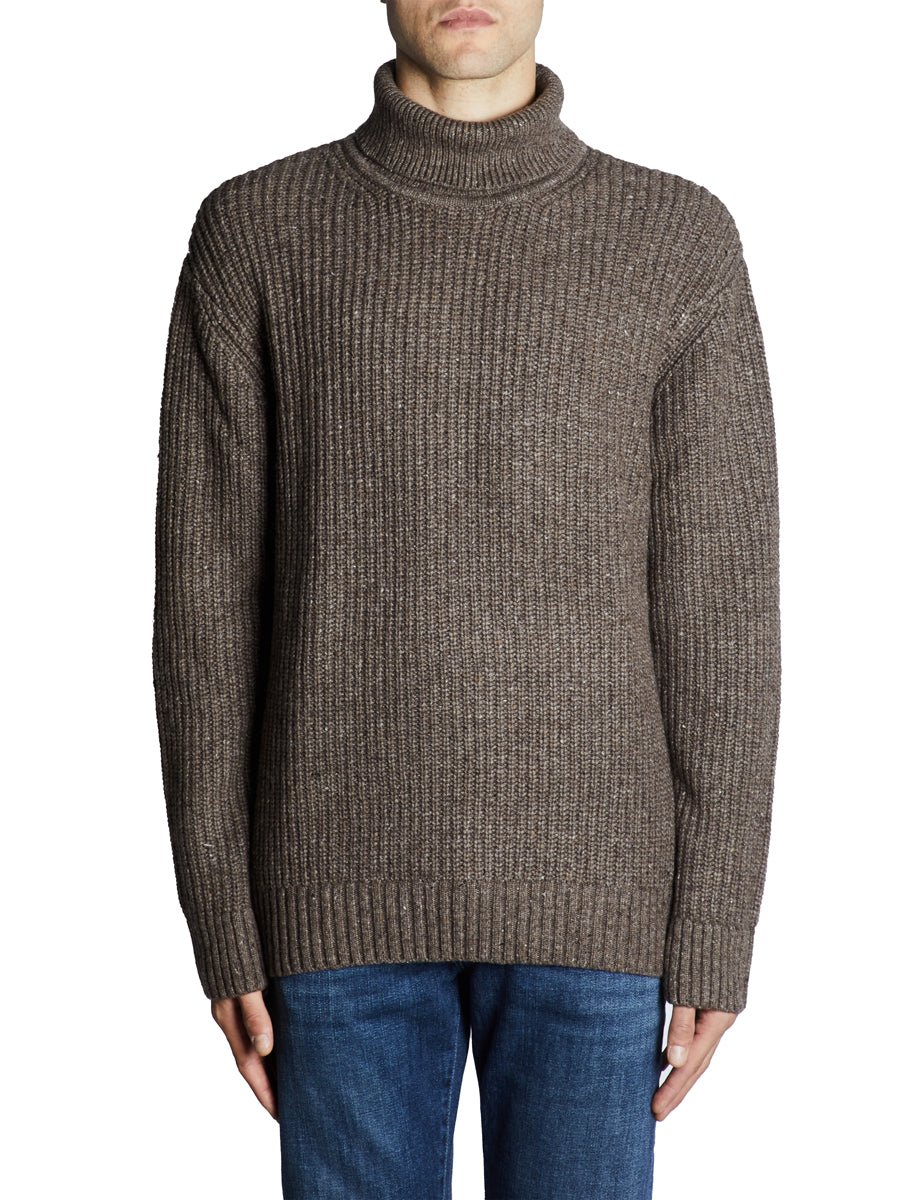 dolcevita punto pannocchia coffee - selected - pullover