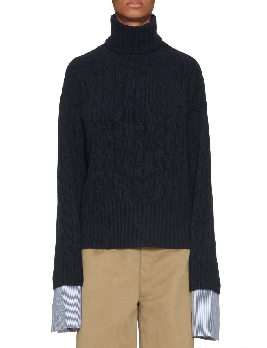 dolcevita treccia blu navy - jejia - pullover