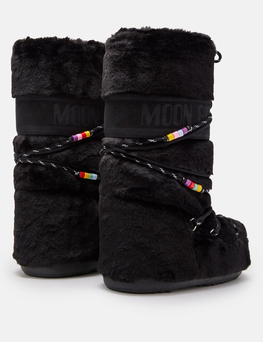 doposci faux fur beads nero - moon boot - doposci