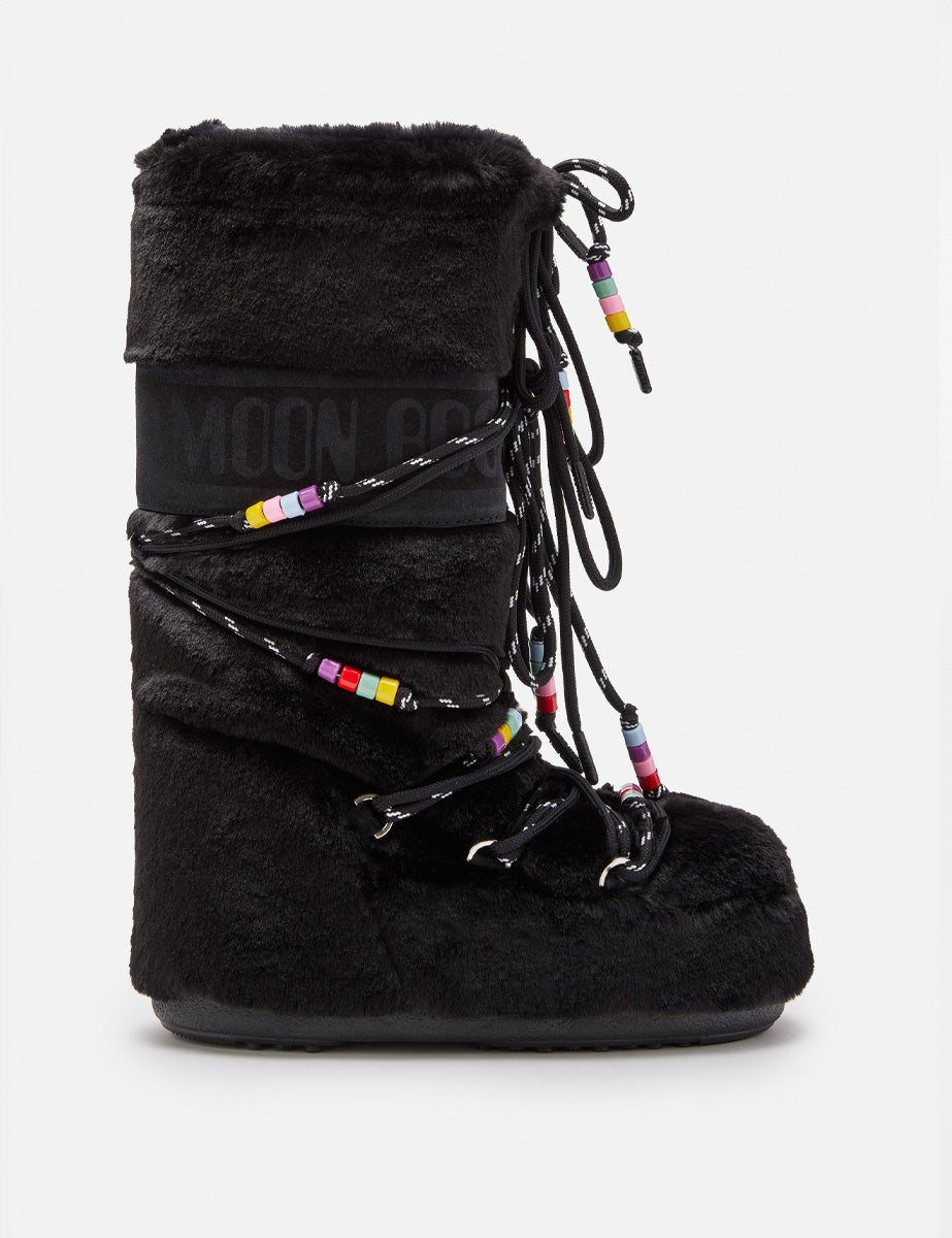 doposci faux fur beads nero - moon boot - doposci