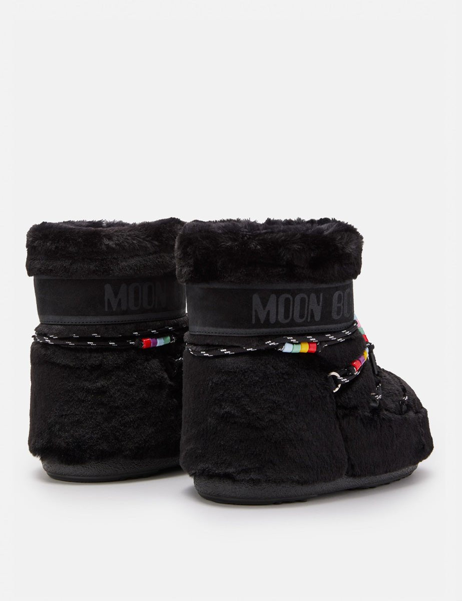 doposci low faux fur beads nero - moon boot - doposci