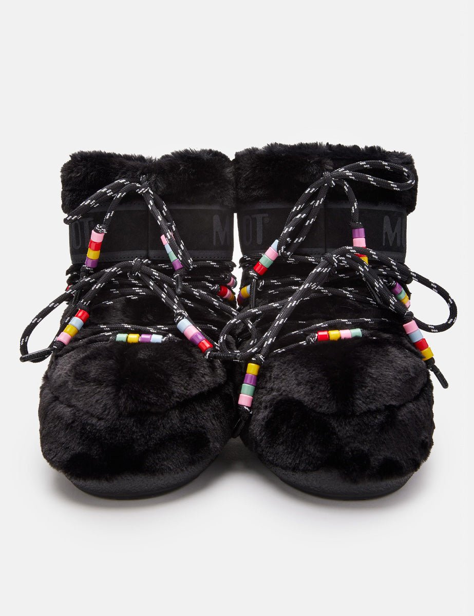 doposci low faux fur beads nero - moon boot - doposci