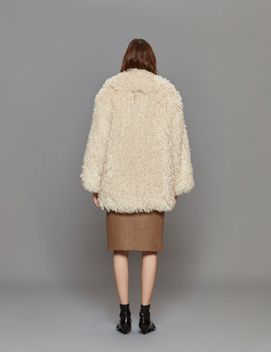 ecopelliccia caban avorio - vivetta - pelliccia