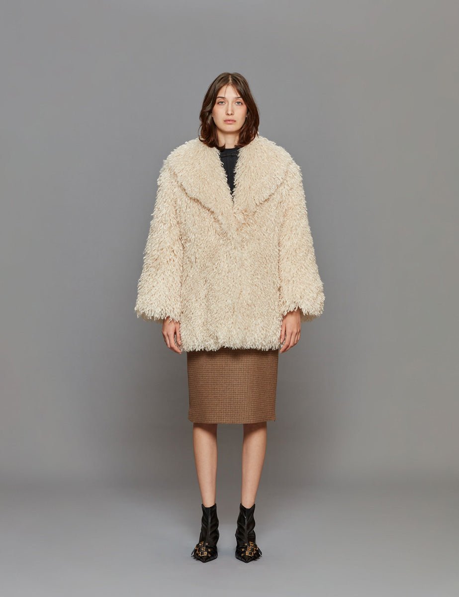 ecopelliccia caban avorio - vivetta - pelliccia