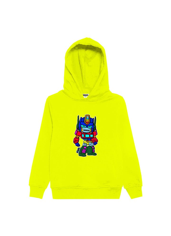 felpa cappuccio robot prime giallo - mousse - felpa