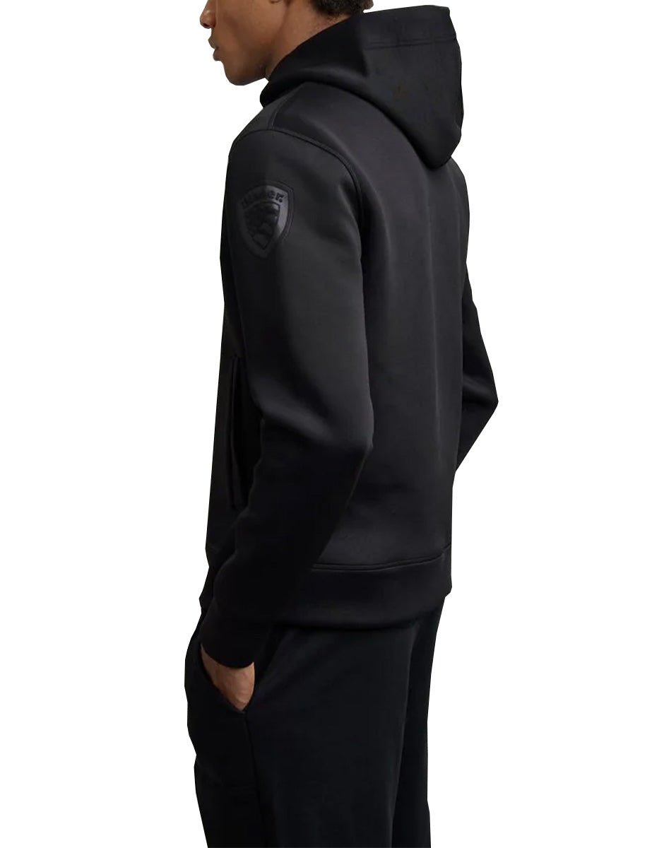 felpa cappuccio thermo colby nero - blauer - felpa